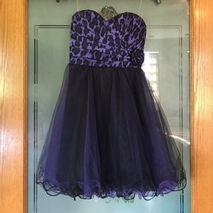 Purple Leopard Homecoming Dress